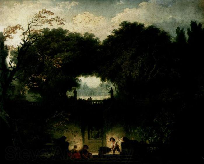 Jean-Honore Fragonard Der Garten der Villa d'Este Norge oil painting art